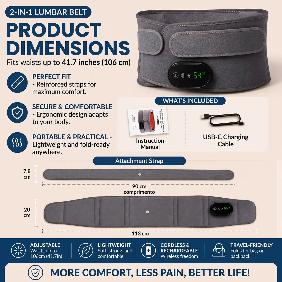 2-in-1 Heated & Vibrating Lumbar Support Belt - Orthilife™