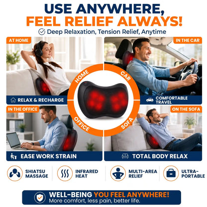 Infrared Shiatsu Back and Neck Massage Pillow - Orthilife™