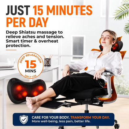 Infrared Shiatsu Back and Neck Massage Pillow - Orthilife™