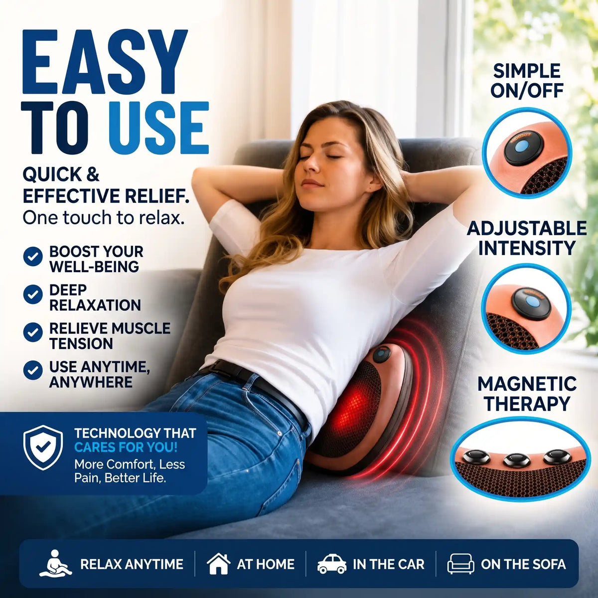 Infrared Shiatsu Back and Neck Massage Pillow - Orthilife™