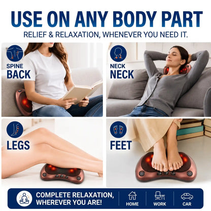Infrared Shiatsu Back and Neck Massage Pillow - Orthilife™