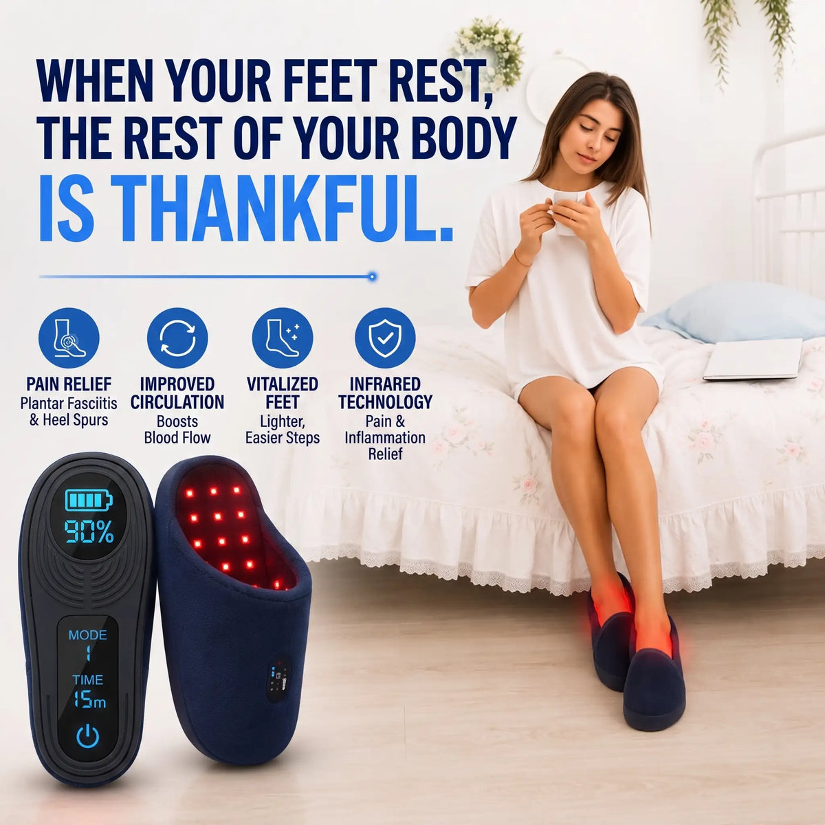 Infrared Light Therapy Slipper for Plantar Fasciitis - Orthilife™