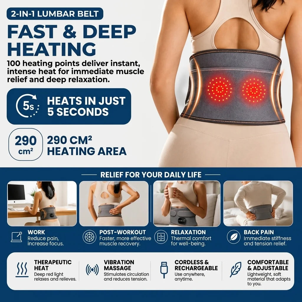 2-in-1 Heated & Vibrating Lumbar Support Belt - Orthilife™