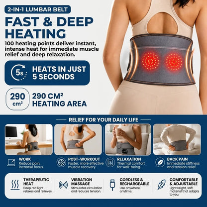 2-in-1 Heated & Vibrating Lumbar Support Belt - Orthilife™