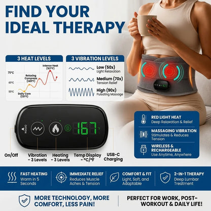 2-in-1 Heated & Vibrating Lumbar Support Belt - Orthilife™