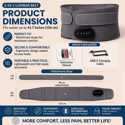 2-in-1 Heated & Vibrating Lumbar Support Belt - Orthilife™