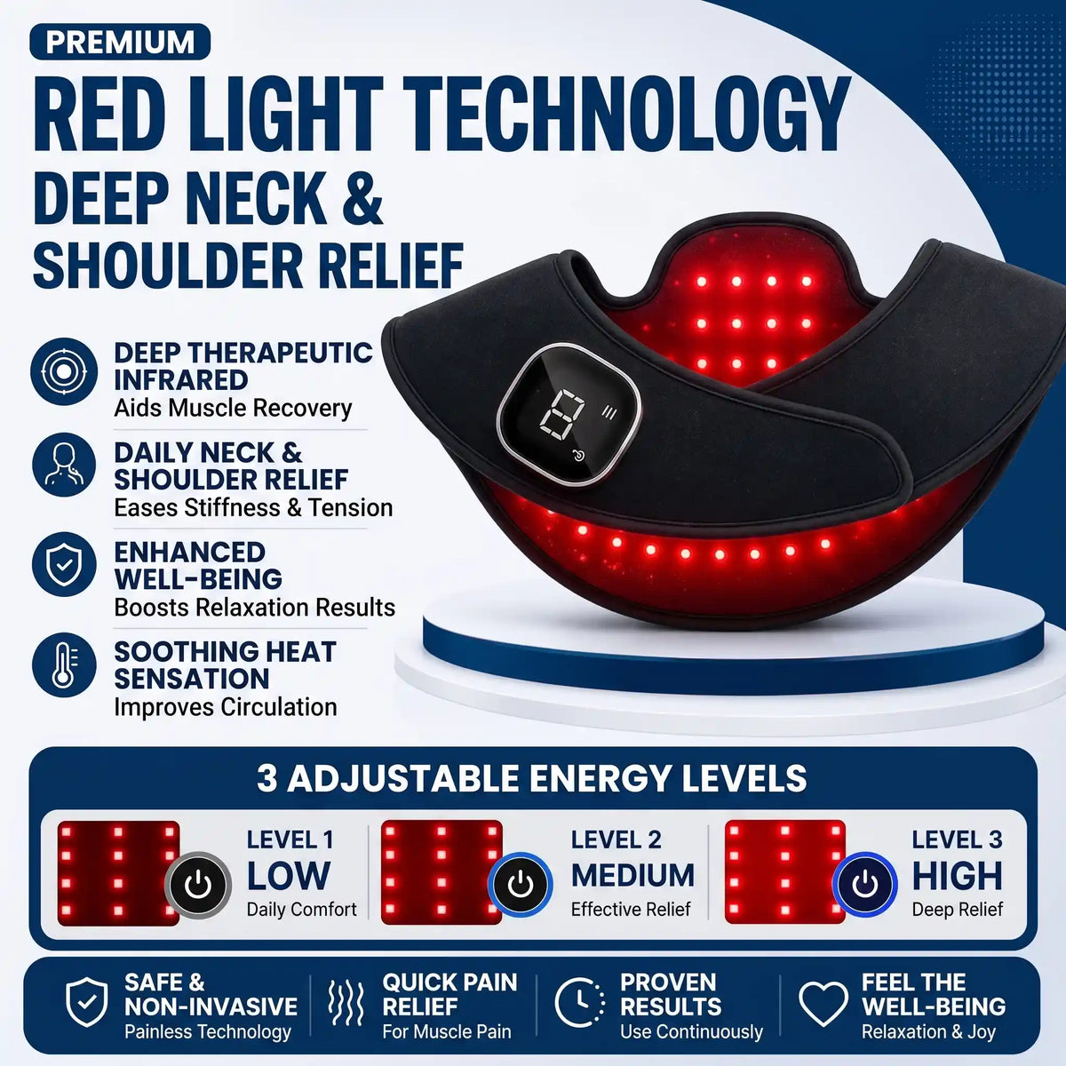 Infrared Light Therapy Neck and Shoulder Wrap - Orthilife™