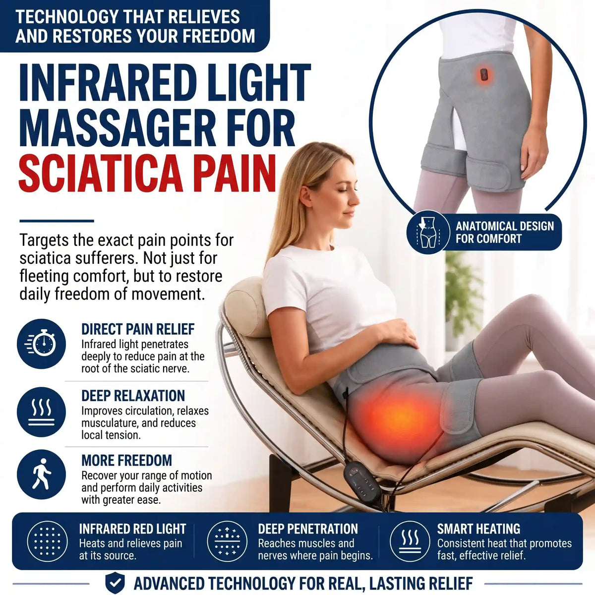 Infrared Sciatic Pain Relief Massager - Orthilife™