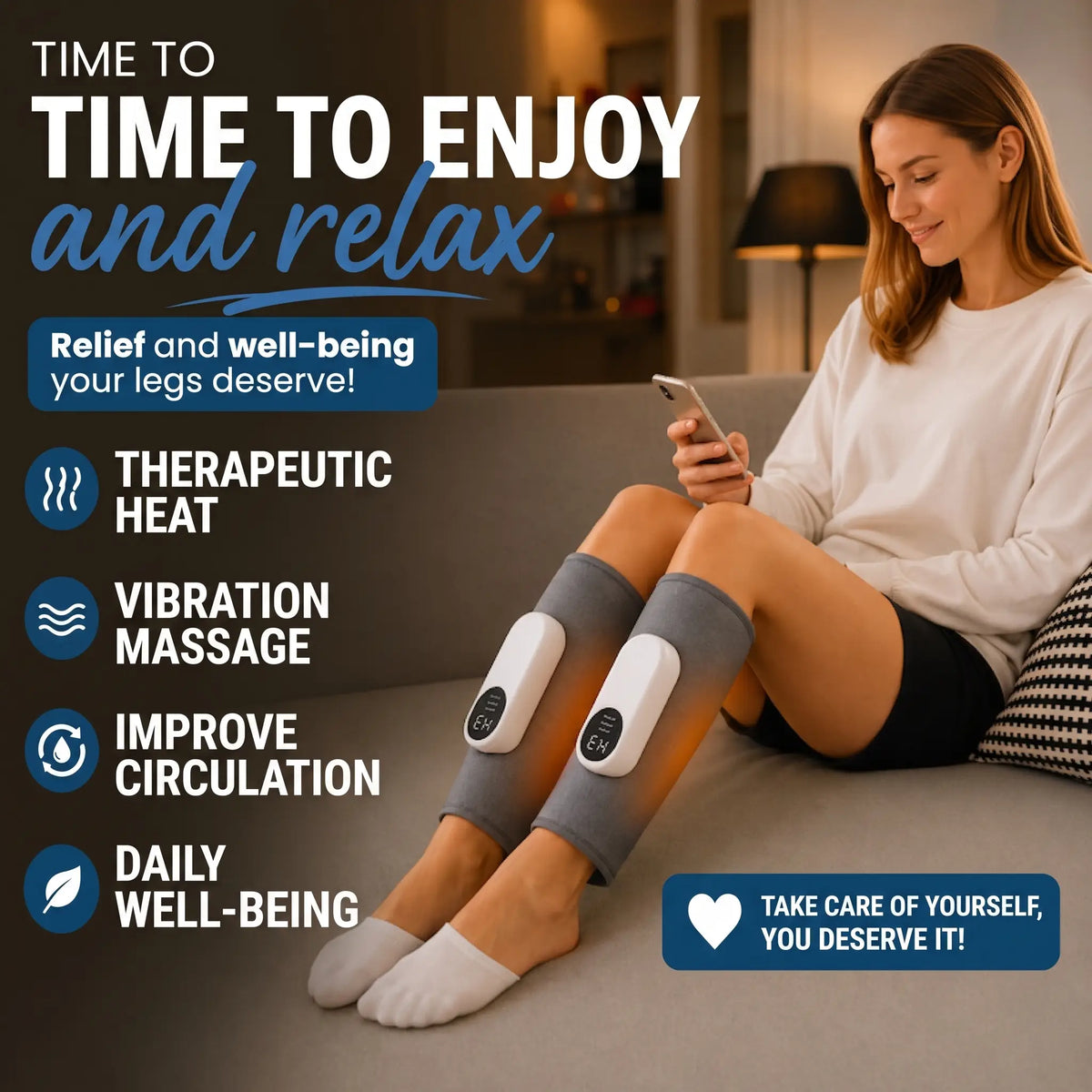 Cordless Heated Knee & Calf Massager - Orthilife™