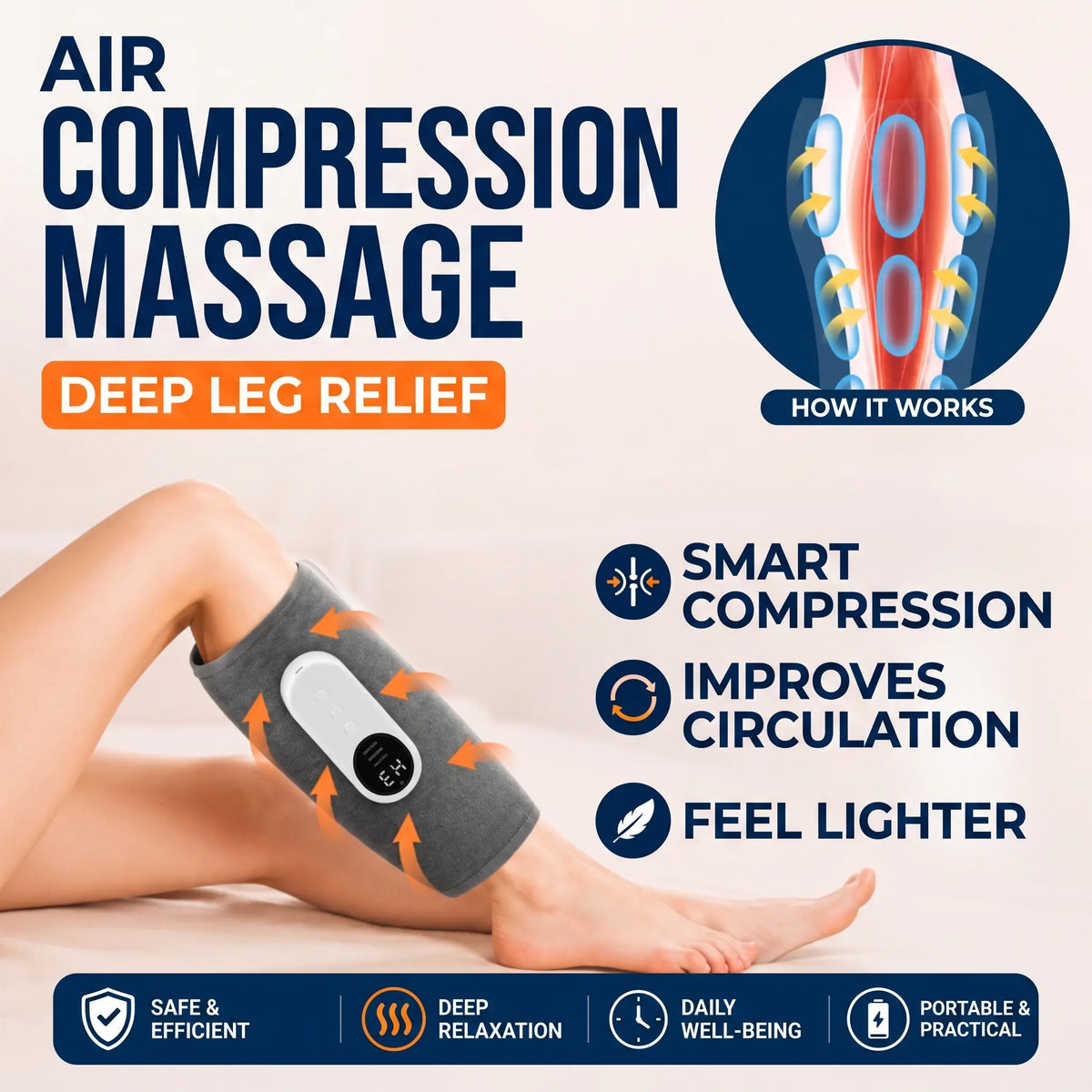 Cordless Heated Knee & Calf Massager - Orthilife™