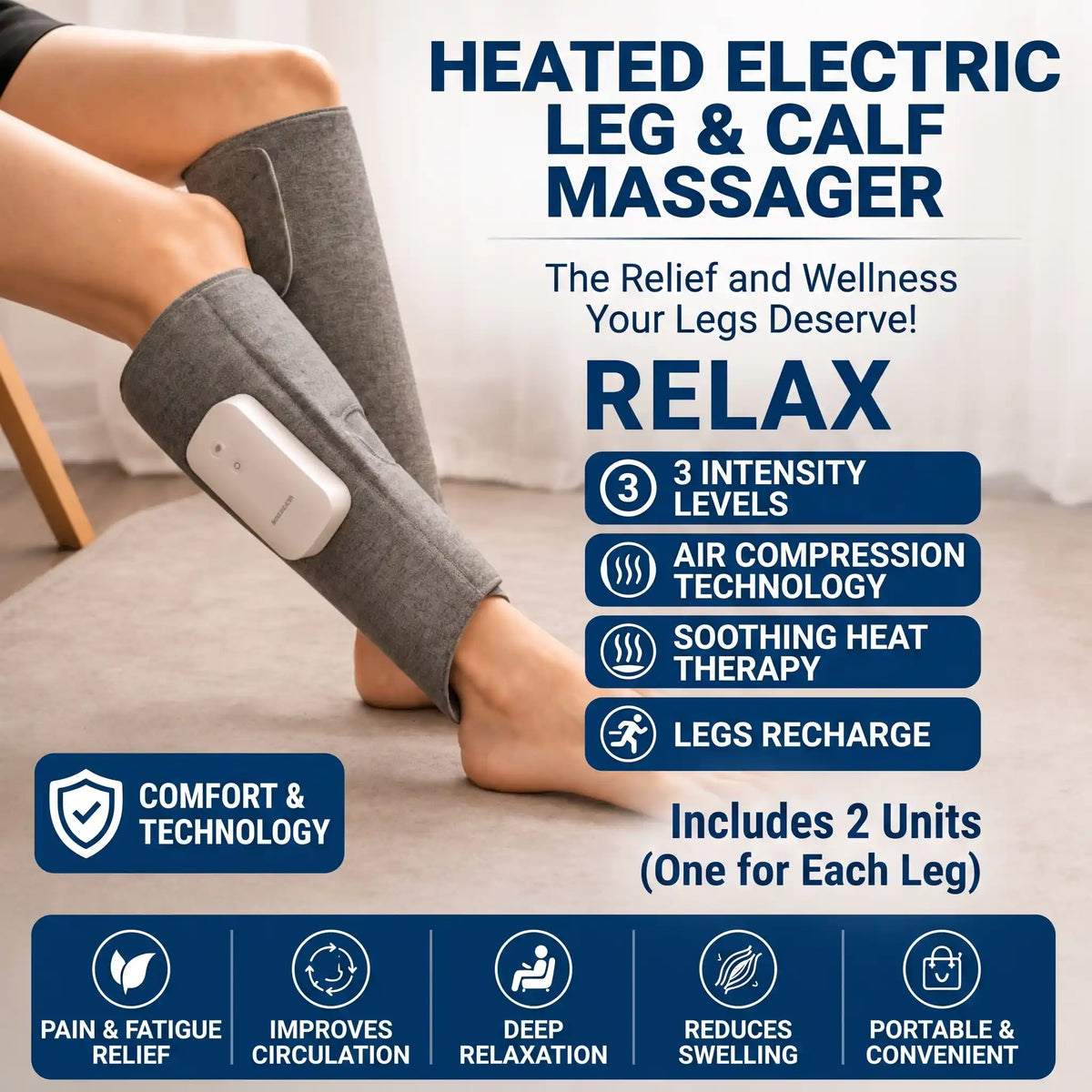 Cordless Heated Knee & Calf Massager - Orthilife™