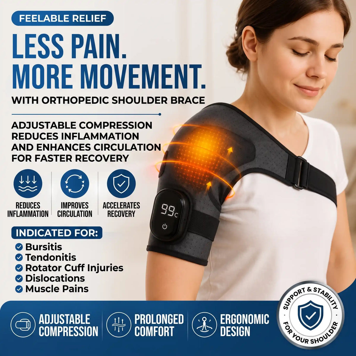 Heated Orthopedic Shoulder Massager & Support Wrap - Orthilife™