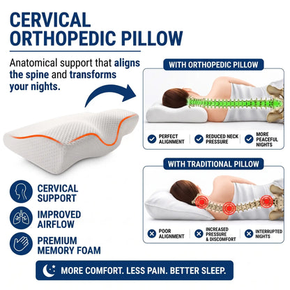 Ergonomic Butterfly Cervical Memory Foam Pillow - Orthilife™