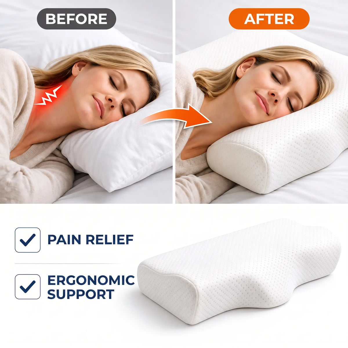 Ergonomic Butterfly Cervical Memory Foam Pillow - Orthilife™